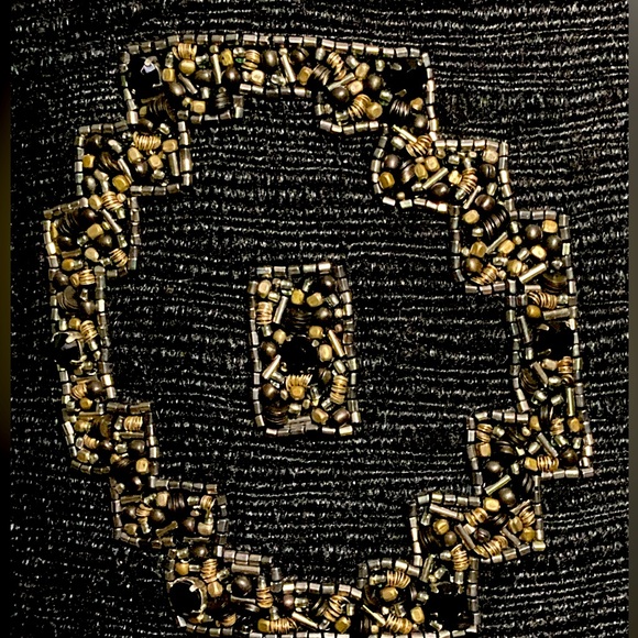 NWT Maiyet Black Beaded Silk and Wool Asymmetrical Hem Skirt - Sz FR 36 or US 4 - Picture 3 of 9